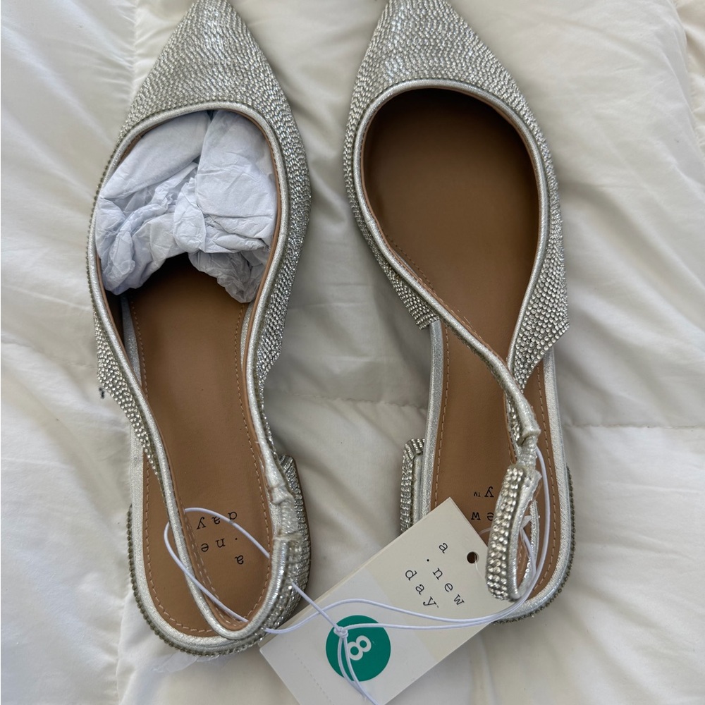A New Day Sparkling Silver Flats